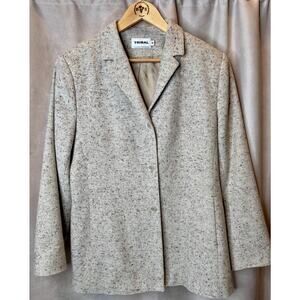 Tribal Linen Blend Textured Blazer Jacket Size 14